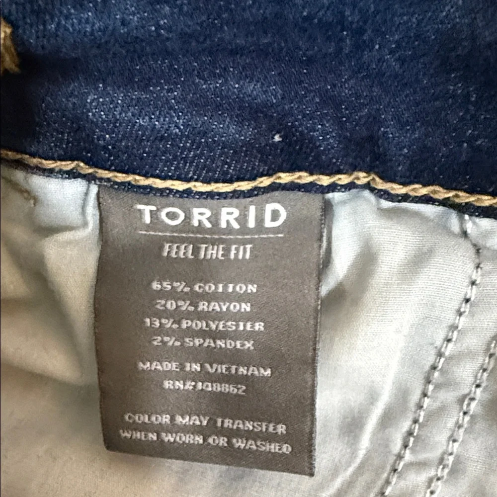 Torrid Dark Blue Pull-On Boyfriend Straight Super Soft Mid-Rise Jean SKU0880 - Picture 14 of 15